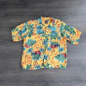 Vintage 90s Y2K GAP Hawaiian Shirt L Aloha Coastal Grandpa Resort Surf‎ Retro